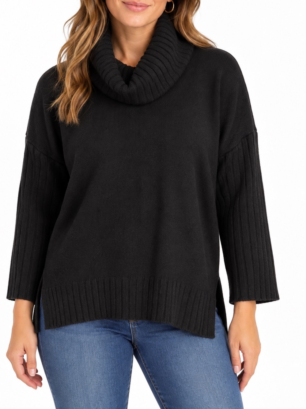 CYRUS Black Oversized Cowl Neck Dolman Sweater XL